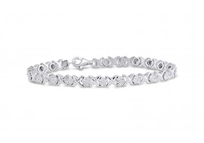Sterling Silver Hugs and Kisses Bracelet