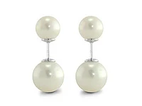 Sterling Silver Freshwater Pearl Front-Back Earrings
