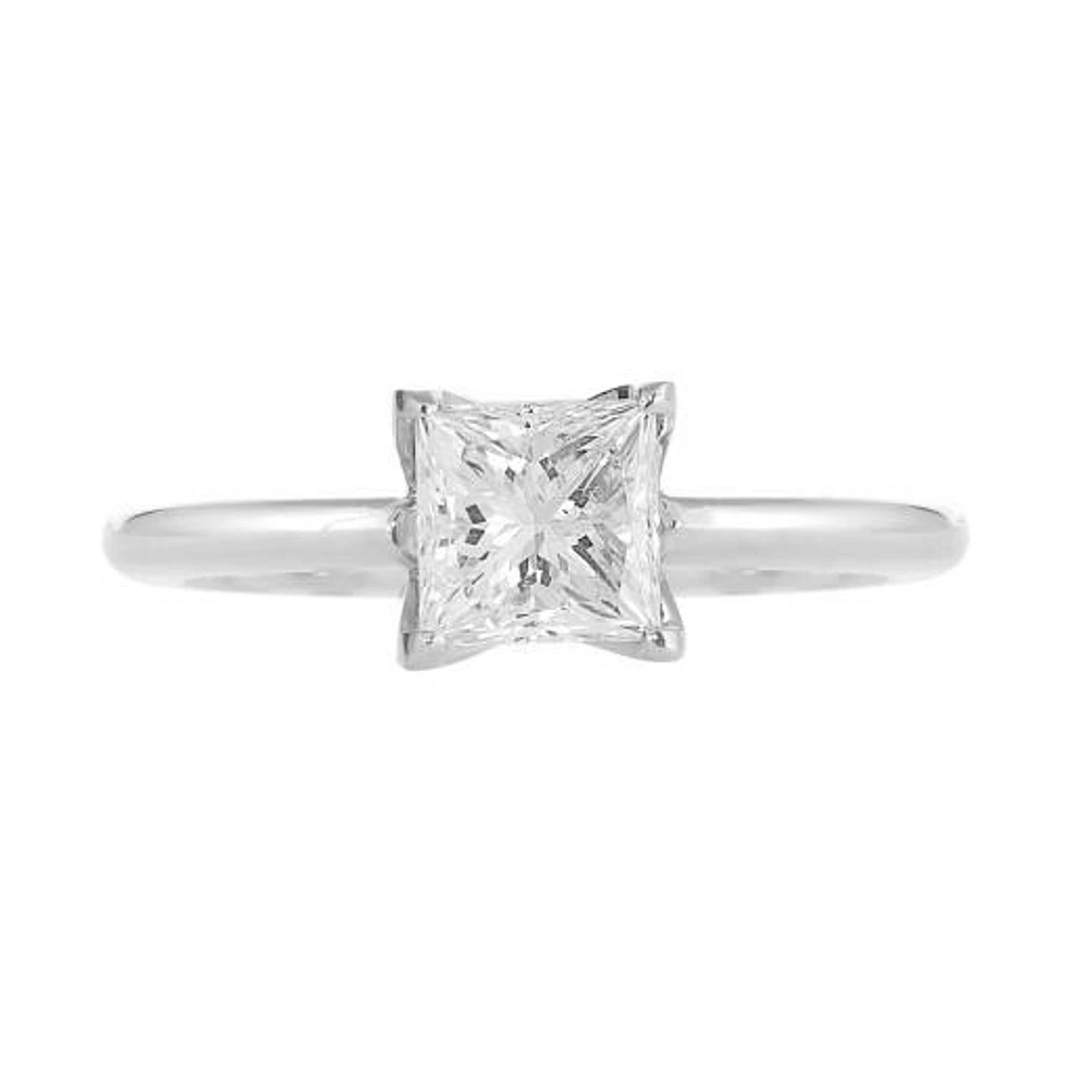 Glacier Fire 14K White Gold 1.00CT Princess Cut Solitaire