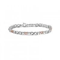Sterling Silver & Rose Gold Diamond Infinity Mom Bracelet