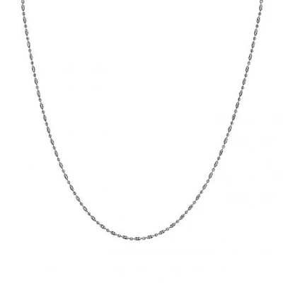 10K White Gold 18" 2mm Diamond Cut Typhoon Necklace