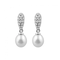 Cubic Zirconia Encrusted Dangling Earrings