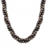 Triple Row Black Pearl Necklace