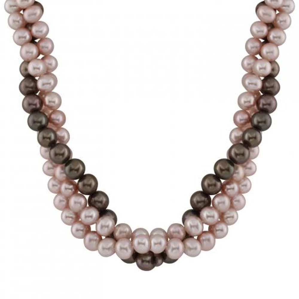 Triple Row Multi-Coloured Necklace