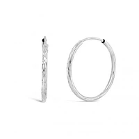 10K White Gold 1.25x18mm Diamond Cut Sleepers