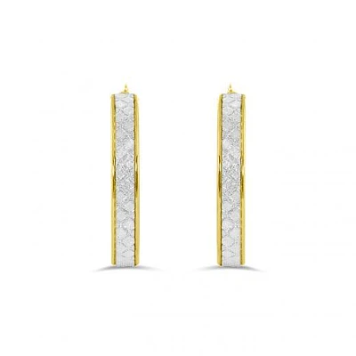 10K Yellow Gold Glitter Hoops