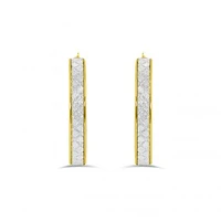 10K Yellow Gold Glitter Hoops