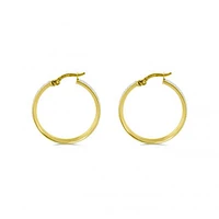 10K Yellow Gold Glitter Hoops