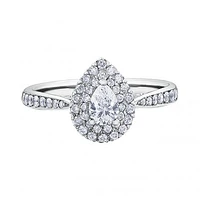 Glacier Fire 14K White Gold Pear Shaped Canadian Diamond 0.75CTW Bridal Ring