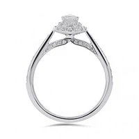 Glacier Fire 14K White Gold Pear Shaped Canadian Diamond 0.75CTW Bridal Ring