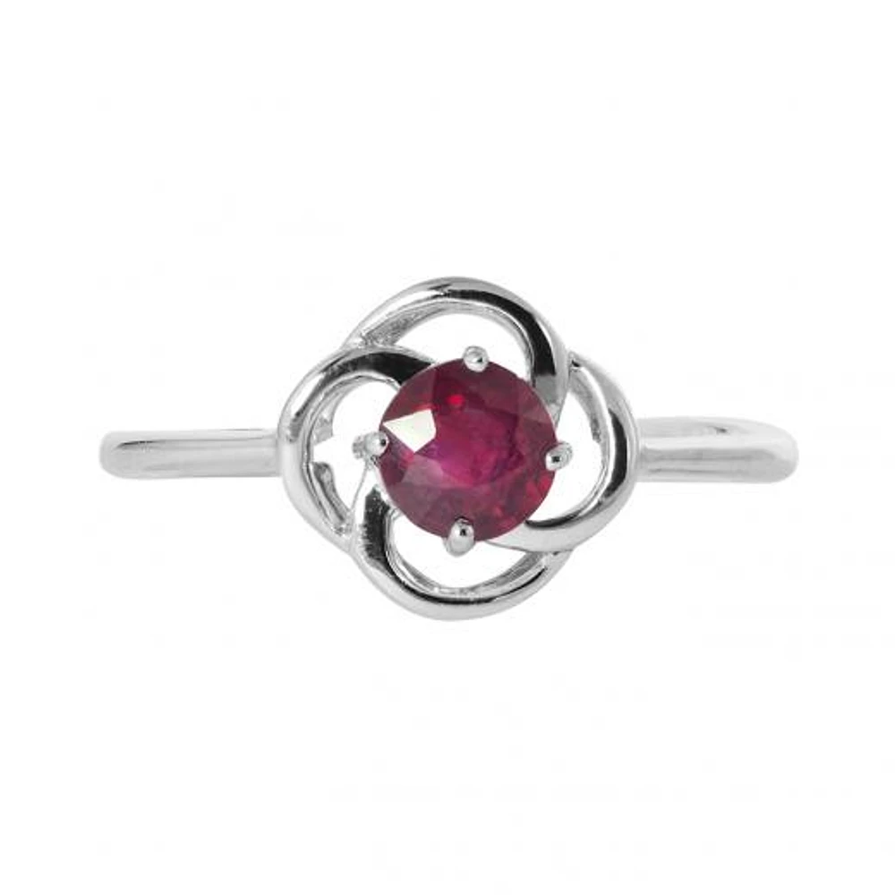 10KW Garnet Flower Ring