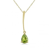 10K Yellow Gold Peridot Pendant with Chain