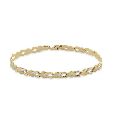 10K Yellow Gold Heart Linked Bracelet