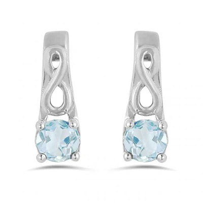 10K White Gold Aquamarine Infinity Earring