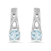 10K White Gold Aquamarine Infinity Earring