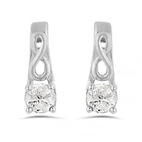 10K White Gold White Topaz Infinity Earring