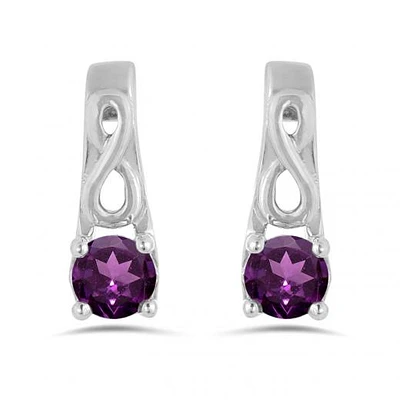 10K White Gold Rhodolite Garnet Infinity Earring
