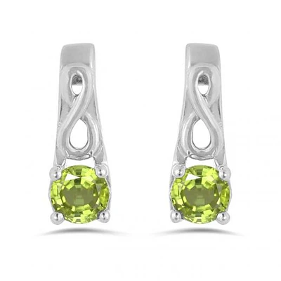 10K White Gold Peridot Infinity Earring