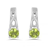 10K White Gold Peridot Infinity Earring