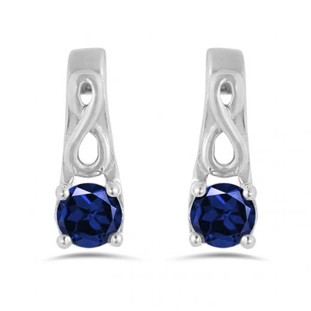 10K White Gold Sapphire Infinity Earring