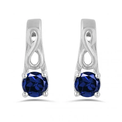 10K White Gold Sapphire Infinity Earring