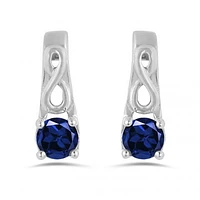 10K White Gold Sapphire Infinity Earring