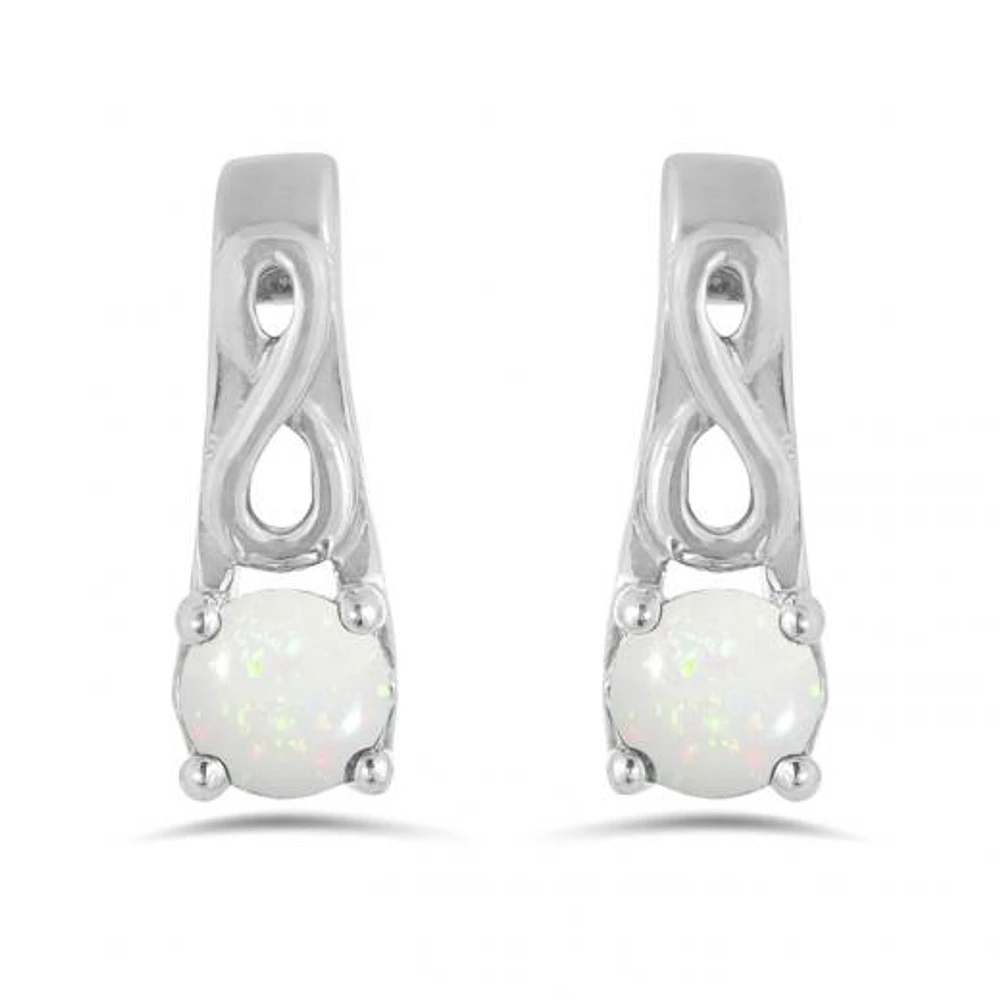 10K White Gold Opal Infinity Earring