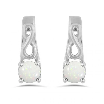 10K White Gold Opal Infinity Earring