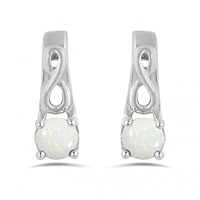10K White Gold Opal Infinity Earring