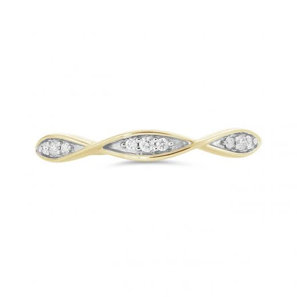 10K Yellow Gold 0.05CTW Stackable Diamond Ring