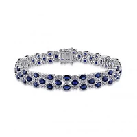 Julianna B 14K White Gold 15.75CTW Blue & White Sapphire 7.25" Bracelet