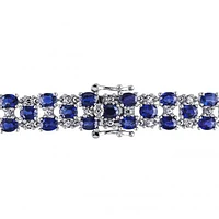 Julianna B 14K White Gold 15.75CTW Blue & White Sapphire 7.25" Bracelet