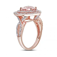 Julianna B 10K Rose Gold 0.33CTW Diamond & Morganite Ring