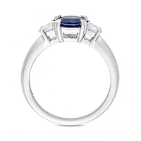 Julianna B 14K White Gold Blue & White Sapphire Ring