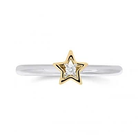 Enchanted Disney 10K White & Yellow Gold Diamond Tinker Bell Ring