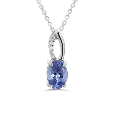 Sterling Silver Tanzanite & White Topaz Pendant