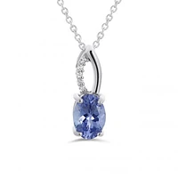 Sterling Silver Tanzanite & White Topaz Pendant