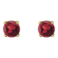 10K Yellow Gold Garnet Stud Earrings
