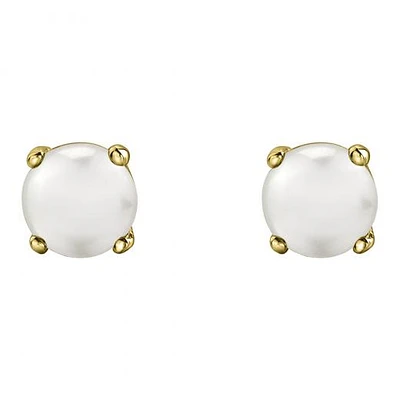 10K Yellow Gold Pearl Stud Earrings