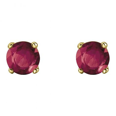 10K Yellow Gold Ruby Stud Earrings