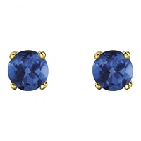 10K Yellow Gold Sapphire Stud Earrings