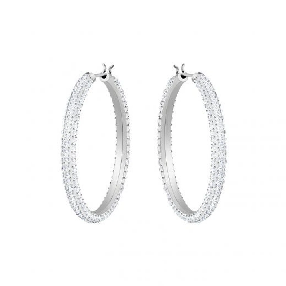 Swarovski Stone Hoop Pierced Earrings