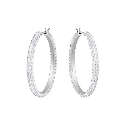 Swarovski Stone Hoop Pierced Earrings