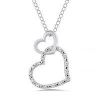 Sterling Silver Diamond Heart Pendant