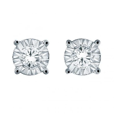 10K White Gold 0.25CTW Diamond Studs