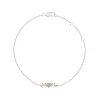 Sterling Silver & Rose Gold Diamond Mom Bracelet