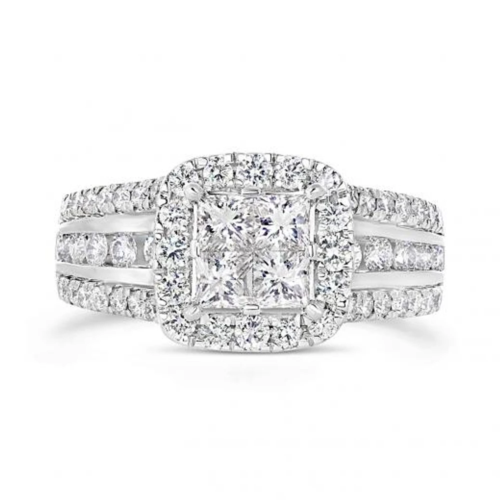14K White Gold 2.00CTW Seamless Bridal Ring