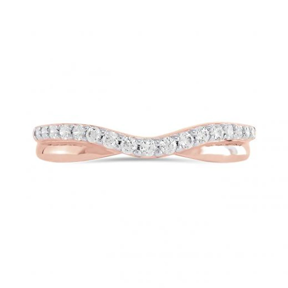 14K Rose Gold 0.25CTW Diamond Contour Band