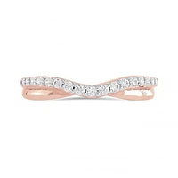 14K Rose Gold 0.25CTW Diamond Contour Band
