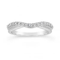 14K White Gold 0.25CTW Contour Diamond Band
